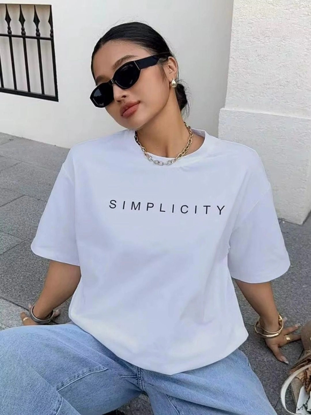 Mark tp Women Typography Printed T-shirt