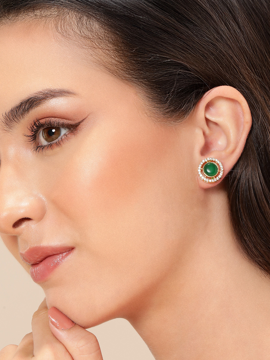 SZN Gold Plated Contemporary Studs Earrings