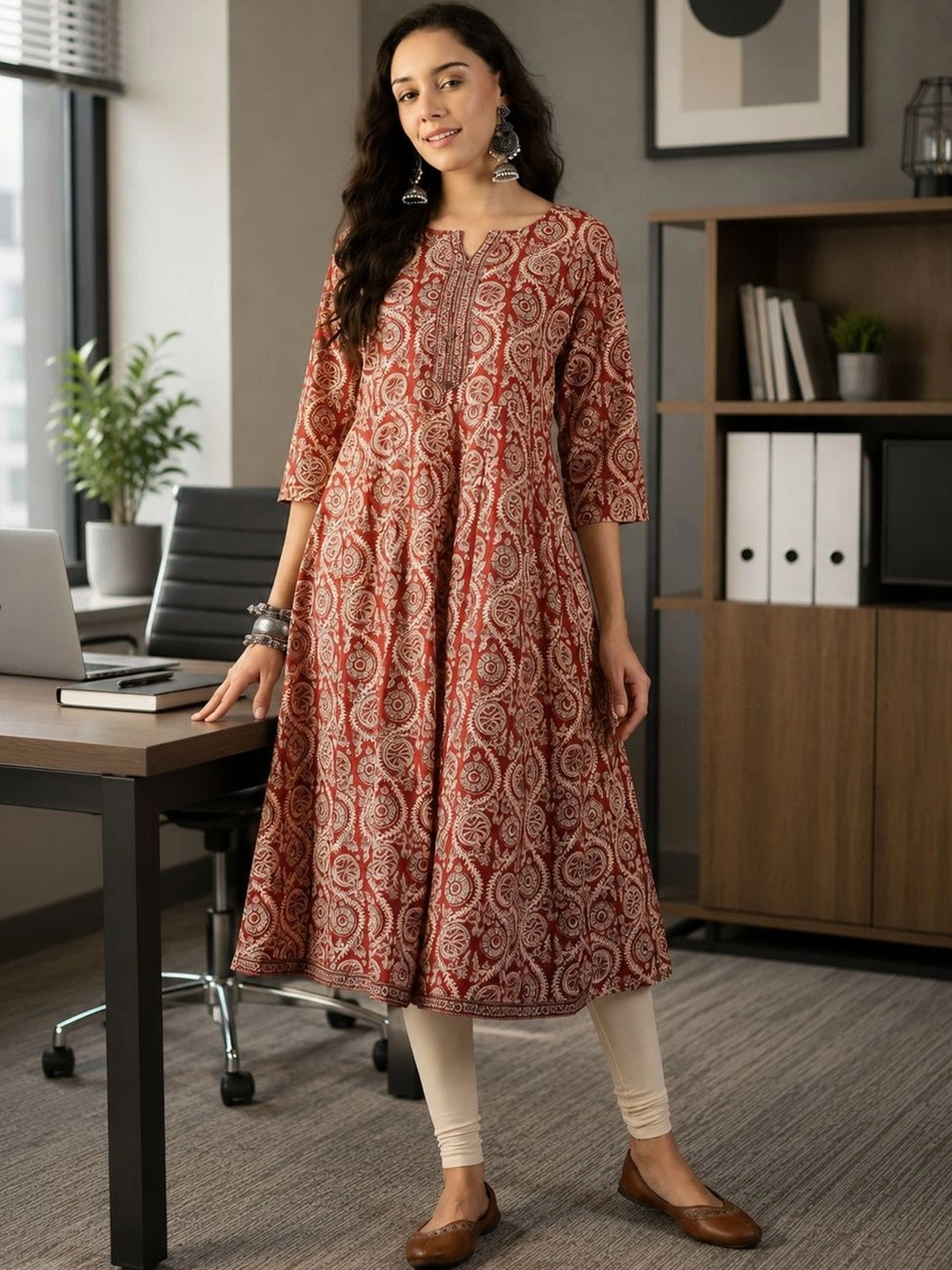 Sangria Printed Ethnic Tunic