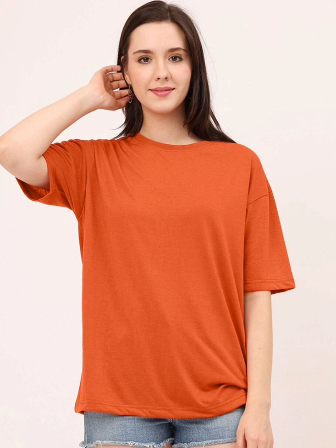 RHINO CULT Women Drop-Shoulder Sleeves T-shirt