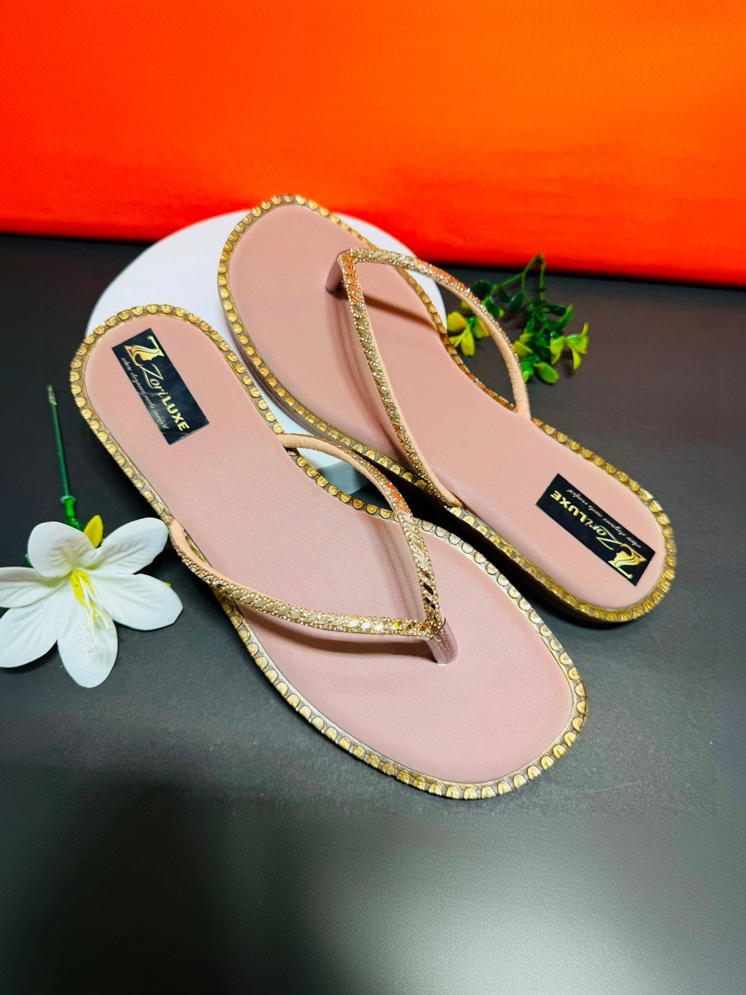 ZORILUXE Women Embellished Party Open Toe Flats