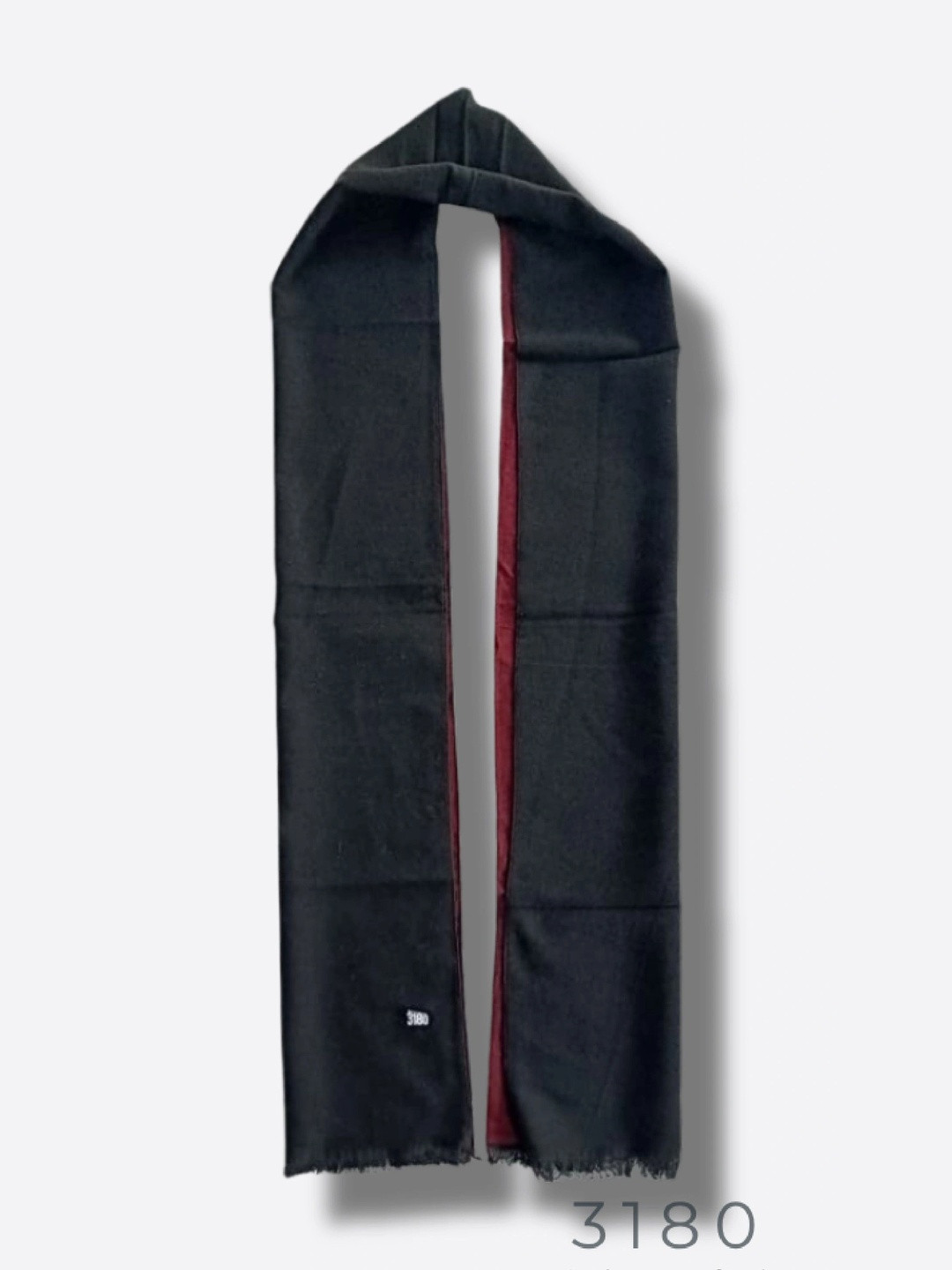 3180 Unisex Winter Maroon & Black Super Soft Viscose Reversible Muffler