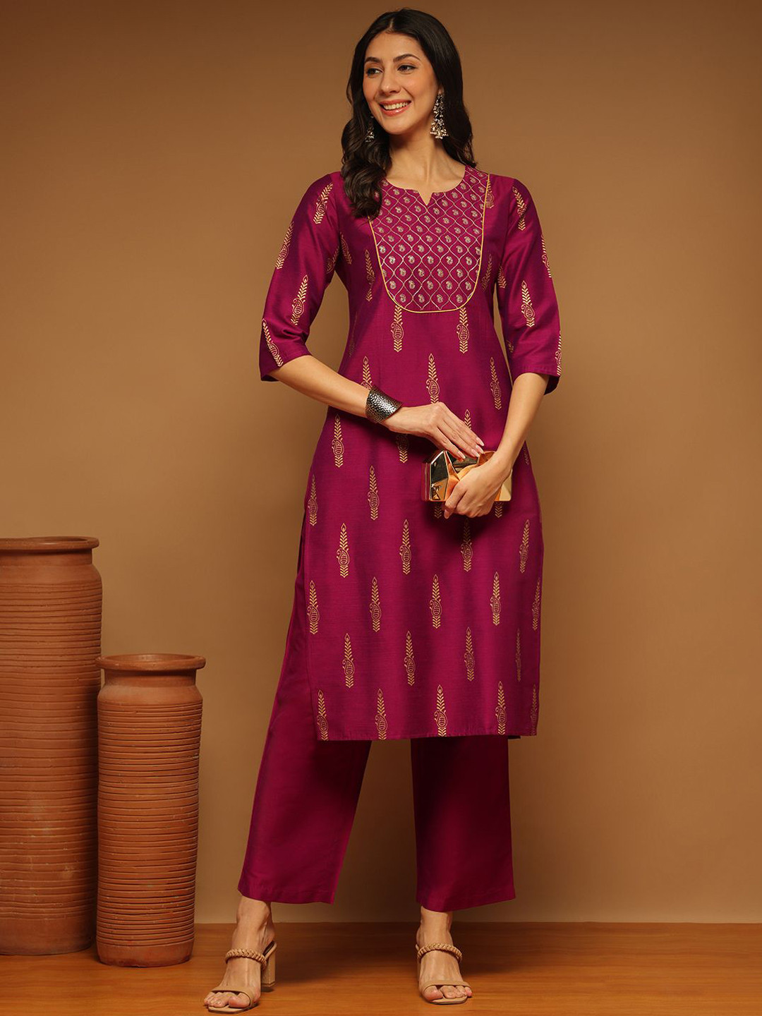 Anouk Women Ethnic Motifs Printed Kurta with Palazzo