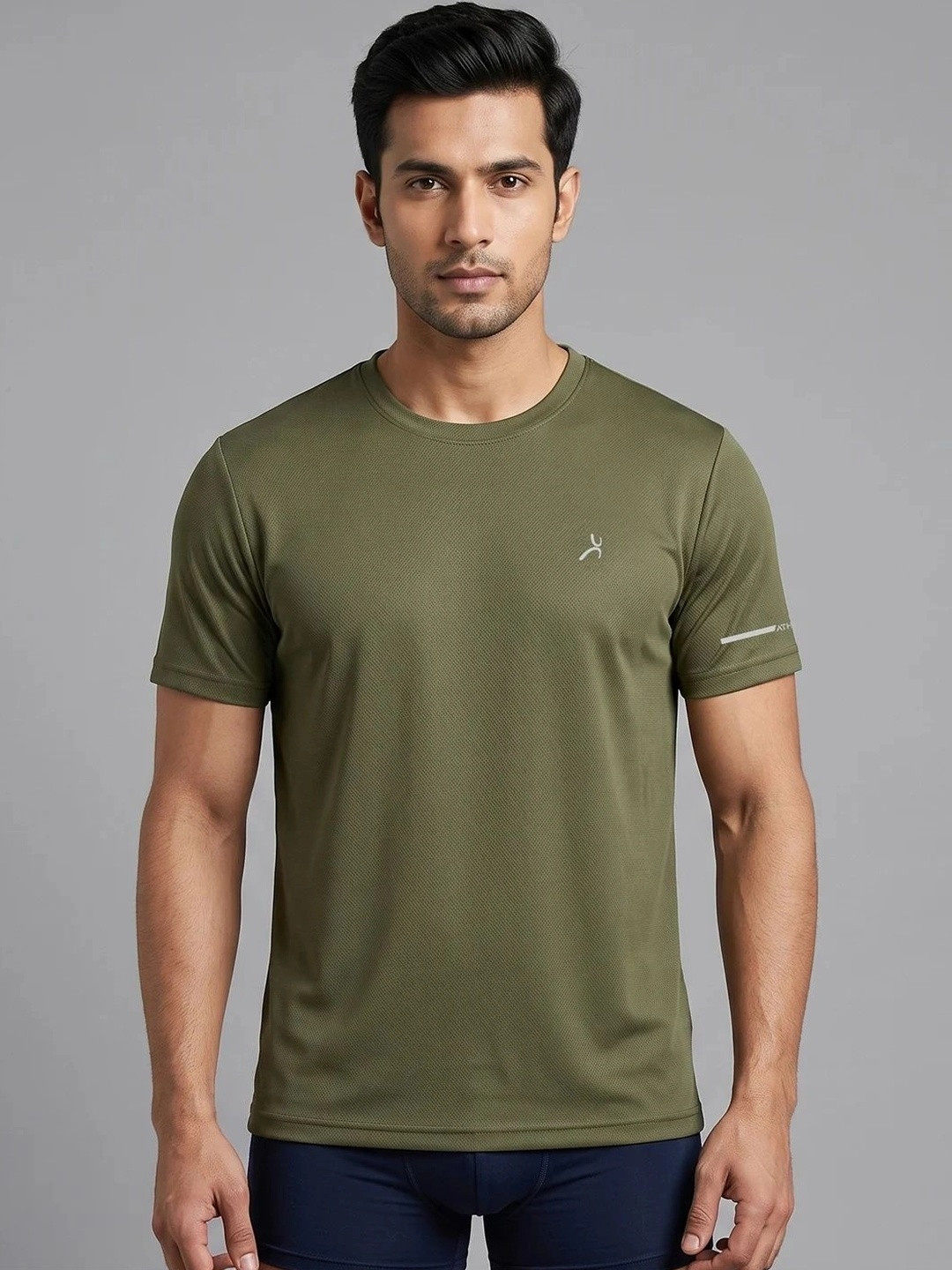 AMUL COMFY Men Rapid Dry Light Anti Odor solid Tshirt