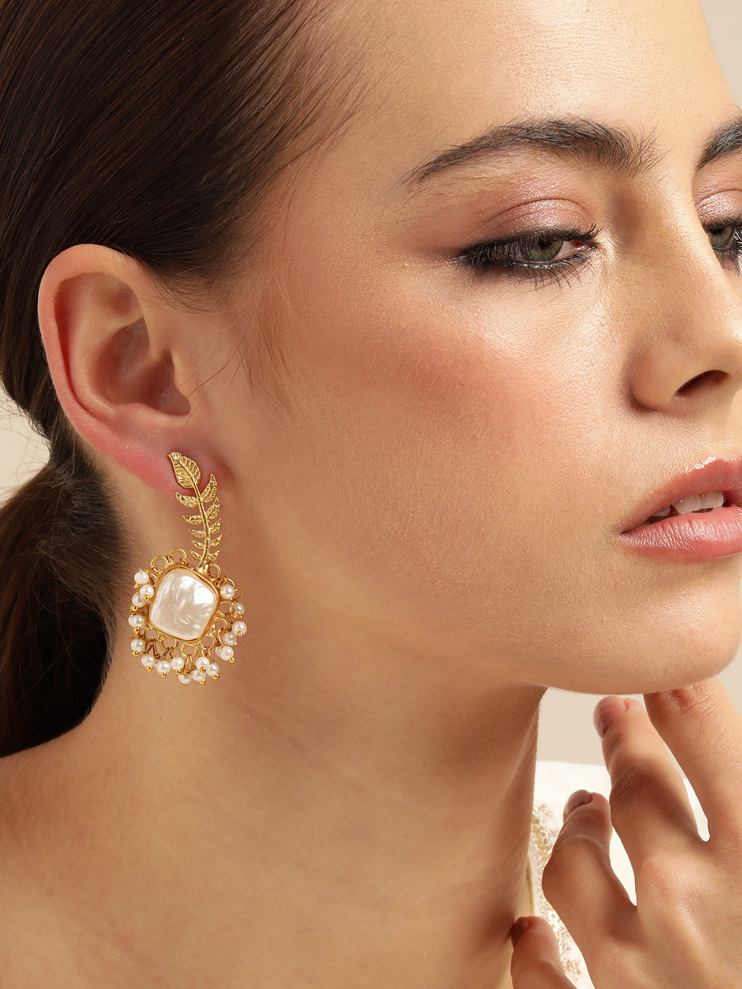 Anouk Gold-Plated Contemporary Drop Earrings