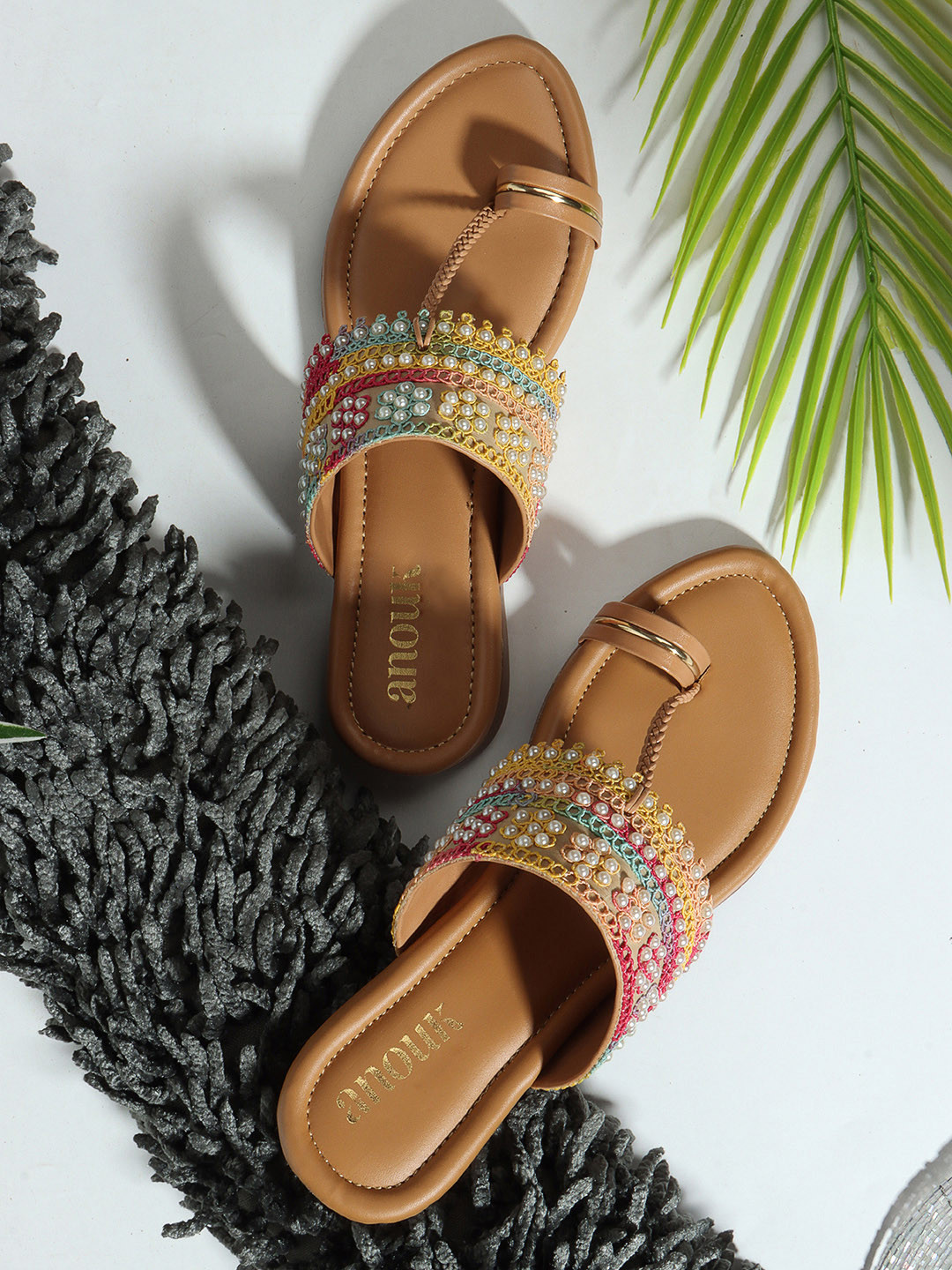 Anouk Women One Toe Flats with Western - Embellished