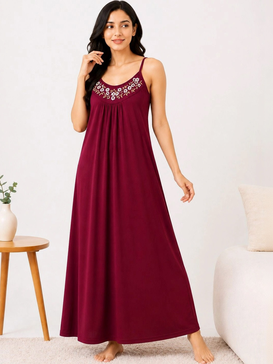 Sukhraa Embroidered Maxi Nightdress