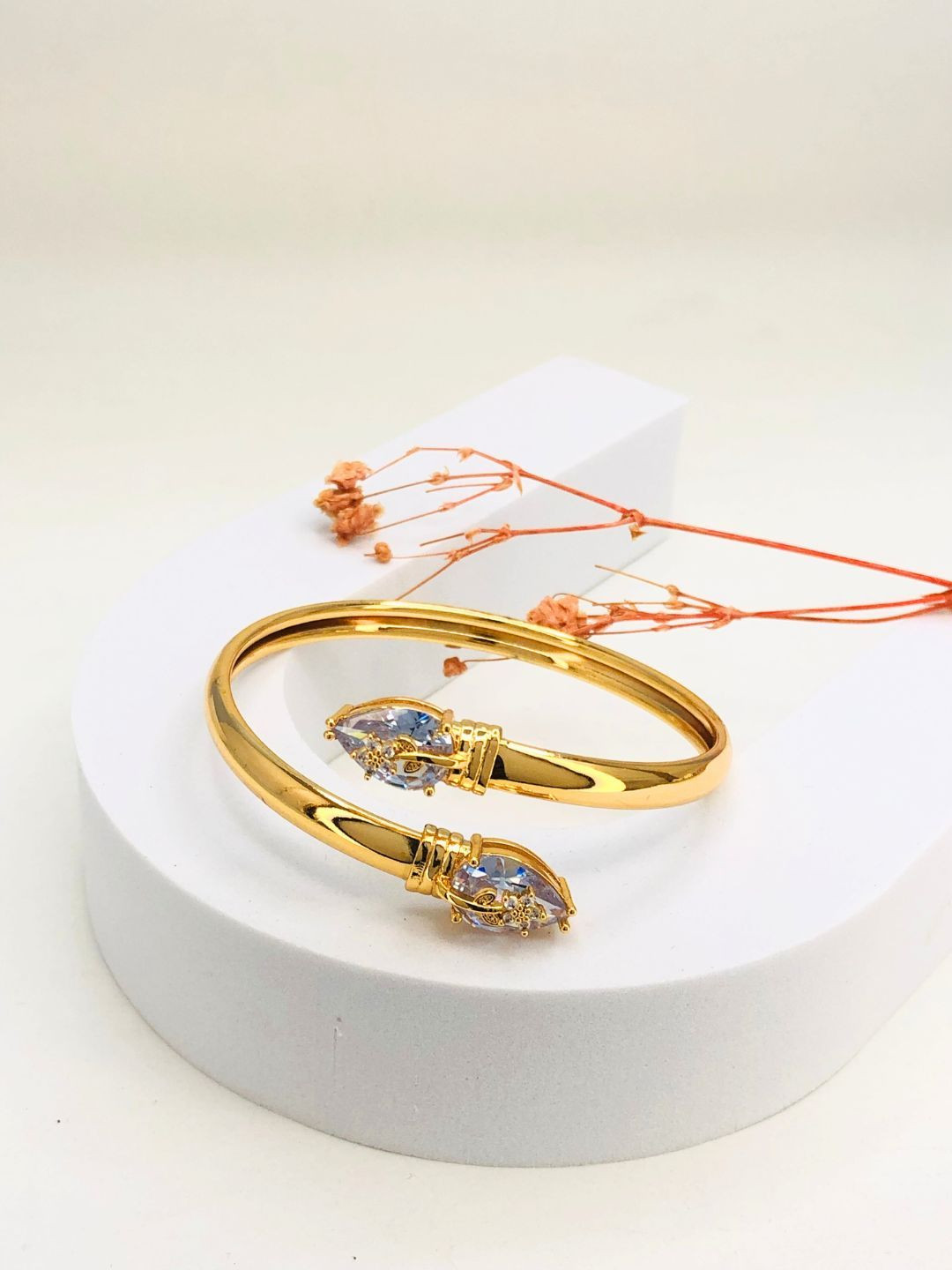 Anouk 18k Gold-Plated American Diamond Kada Bracelet