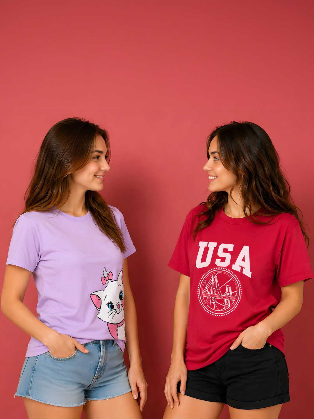ELVIA Women Typography Printed T-shirt