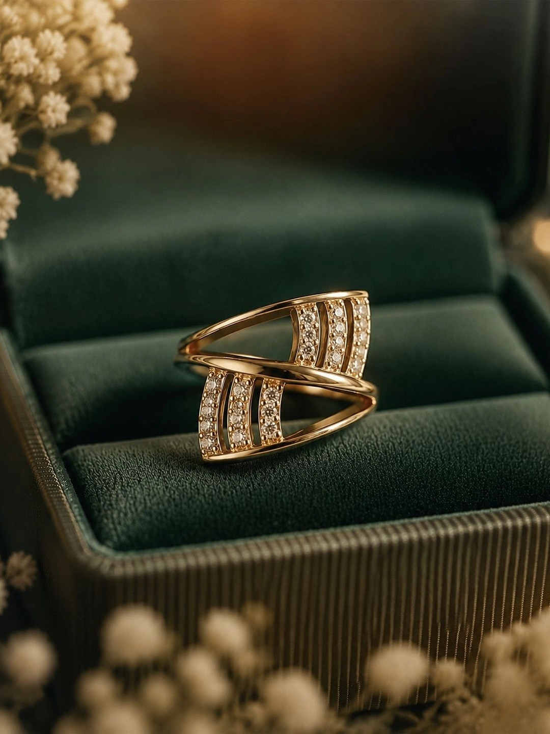 Zeraki Jewels Women Rose Gold-Plated Finger Ring