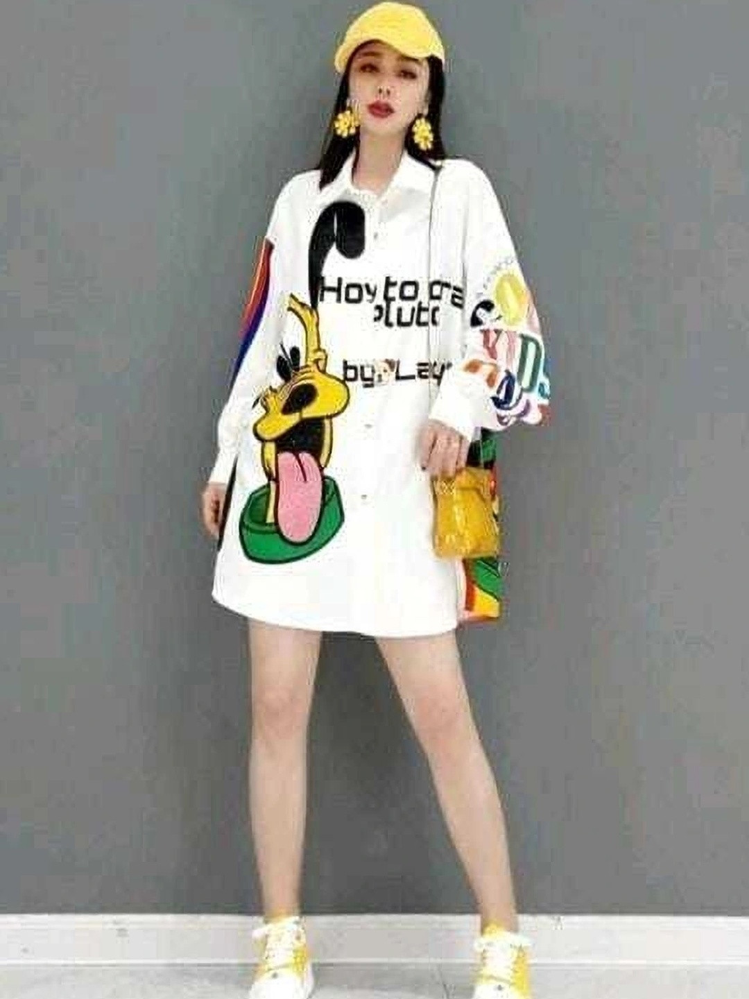 2013 USK COLLECTION Print Crepe Shirt Dress