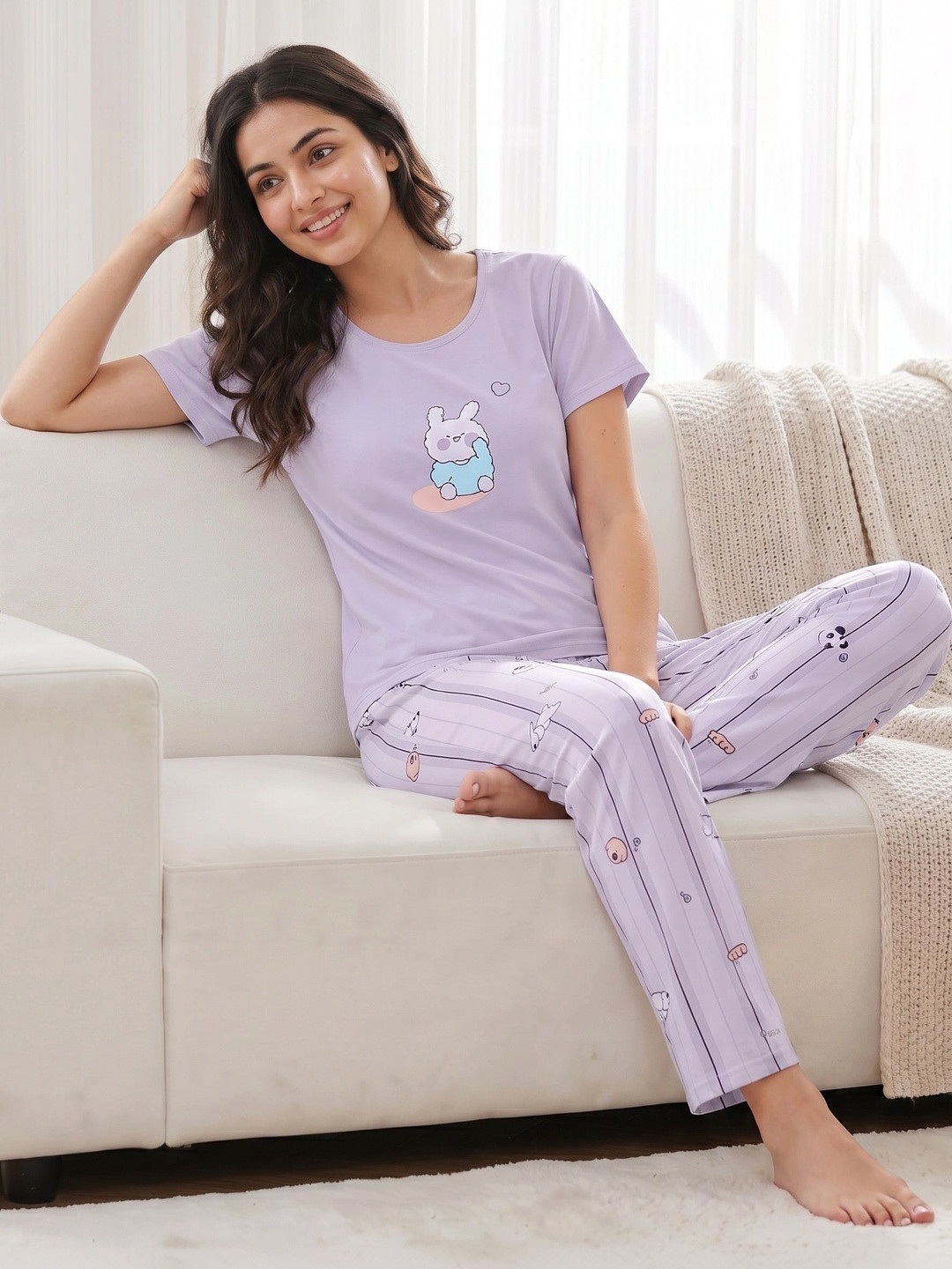 PRINCESS NIGHTWEAR Women Printed Night suit