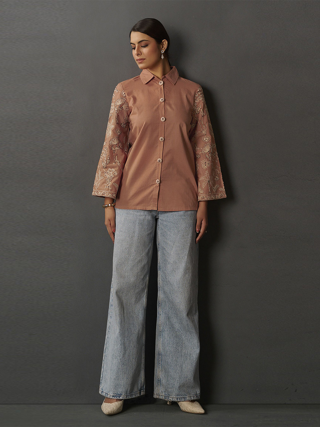 Anouk Women Floral Printed Spread Collar Cotton Casual Shirt