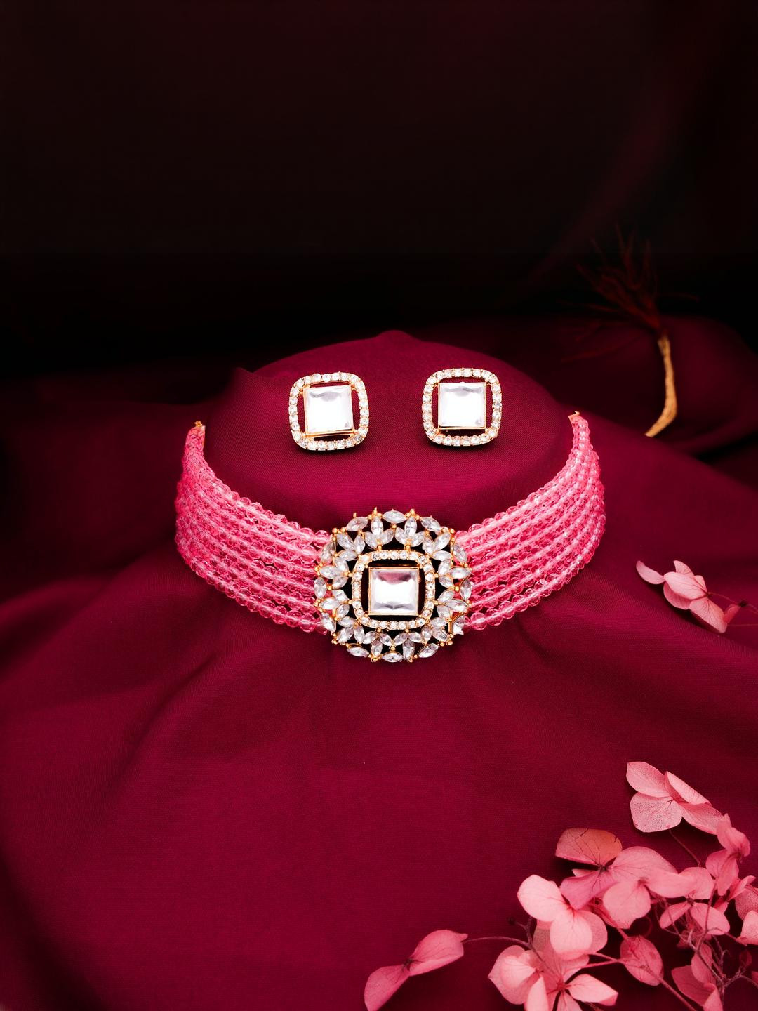 Anouk Gold-Plated Earring & Necklace Set