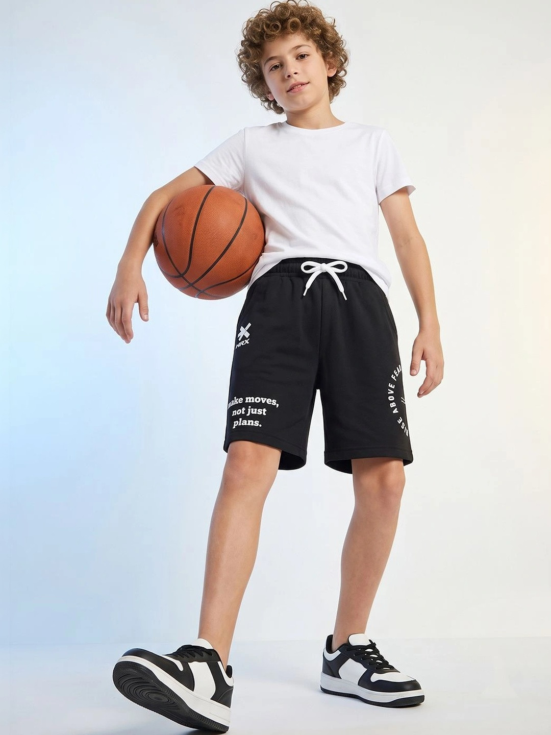 HRX by Hrithik Roshan Boys Typography Printed Training or Gym Sports Shorts
