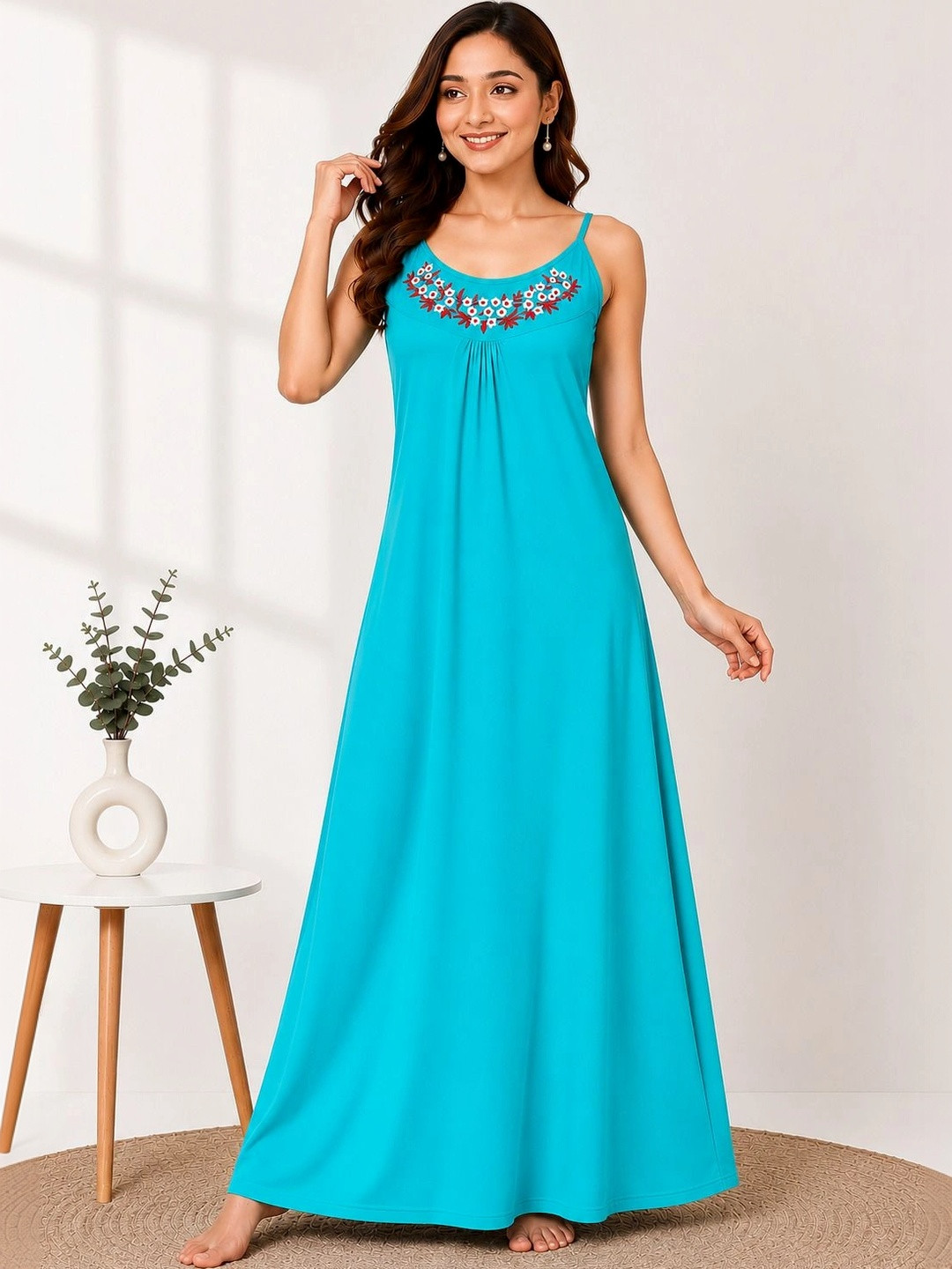 Sukhraa Embroidered Maxi Nightdress