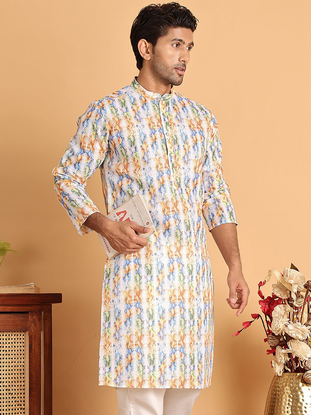 Anouk Men Floral Printed Kurta