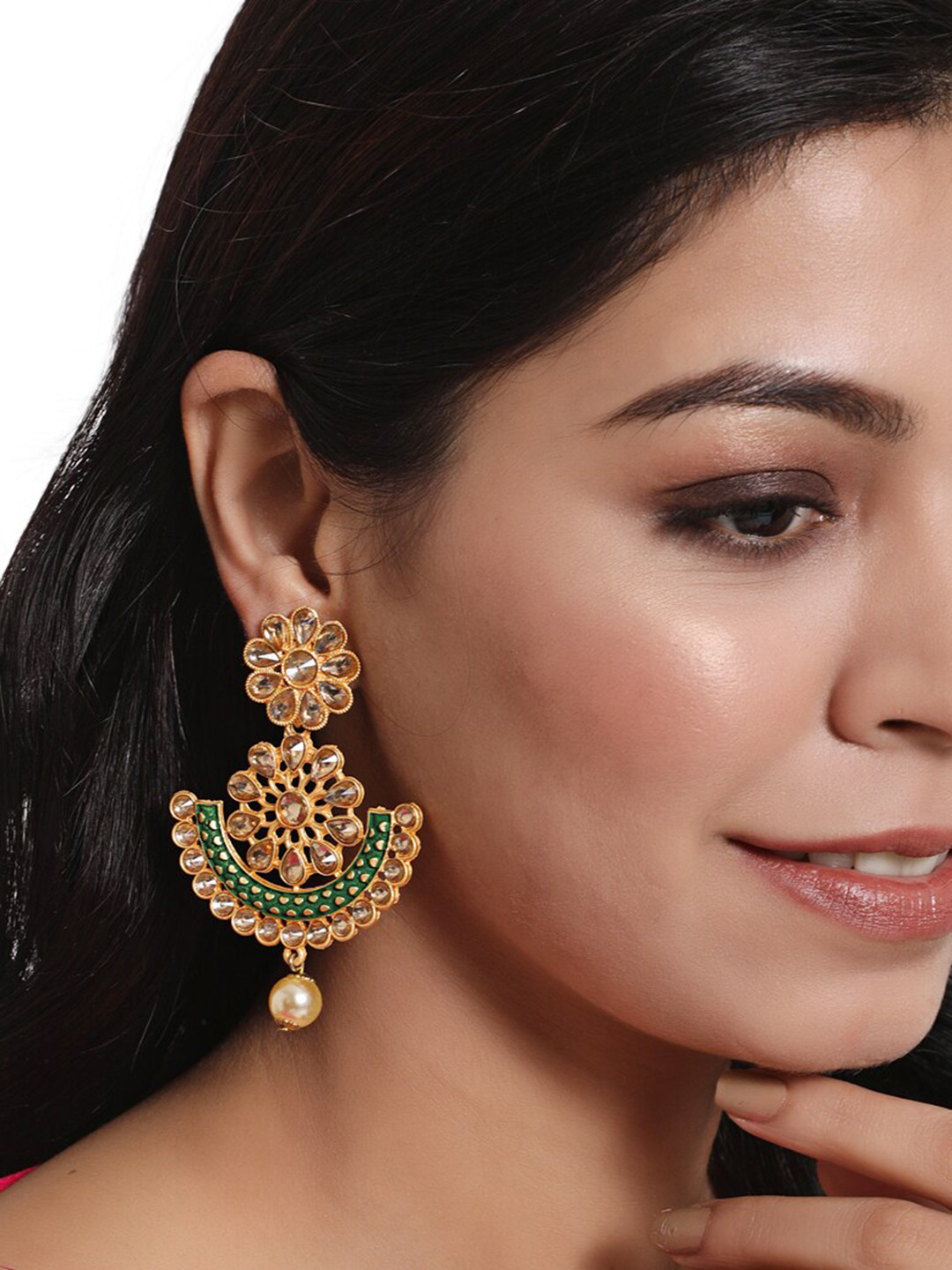 Anouk Gold-Plated Crescent Shaped Chandbalis Earrings