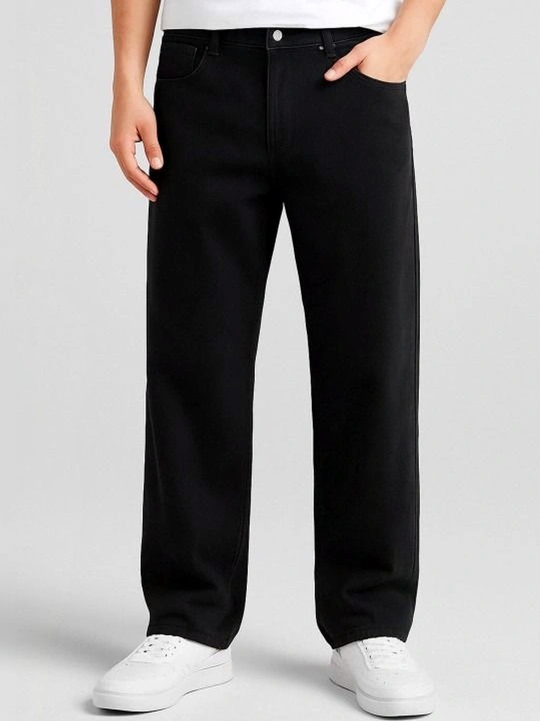 DENIM LIFE Men Classic Straight Fit Mid-Rise Stretchable Jeans