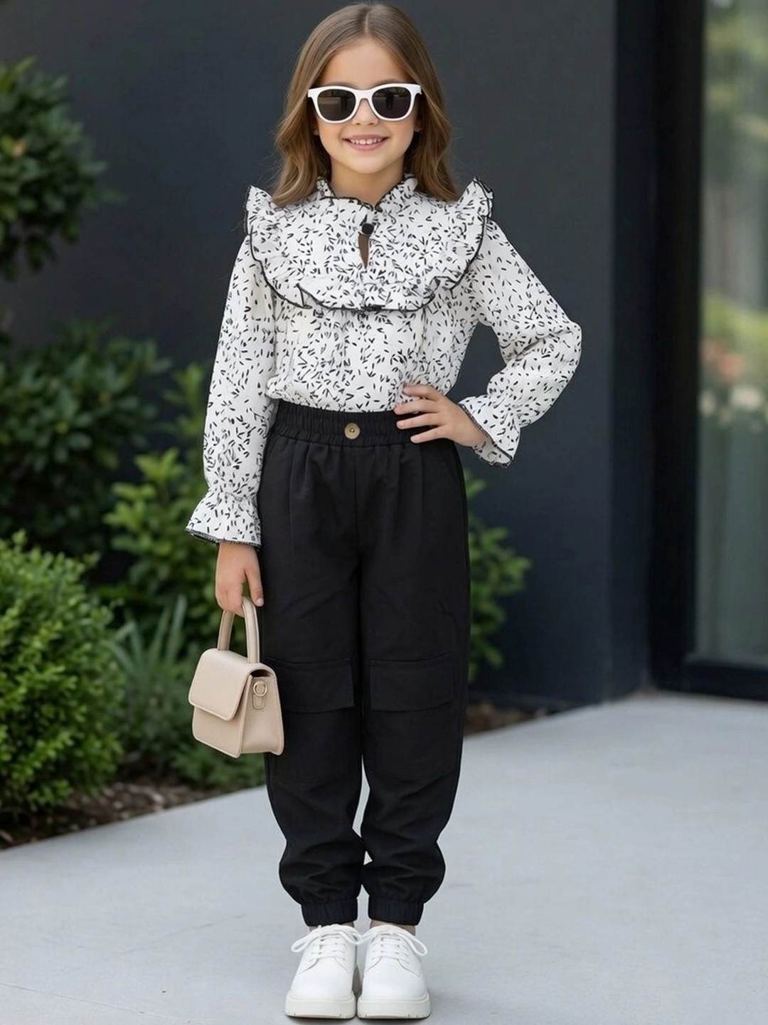 Cutiekins Girls Printed Top with Trousers
