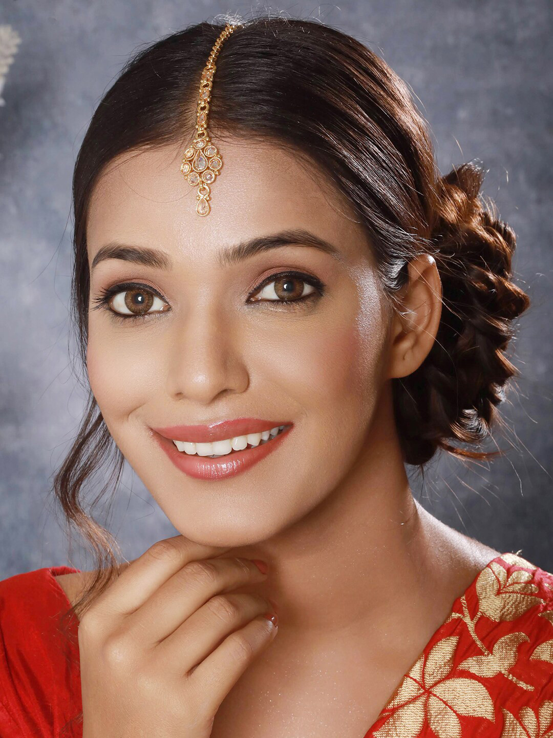 Anouk 22K Gold-Plated Kundan-Studded & Pearl Beaded Maang Tikka
