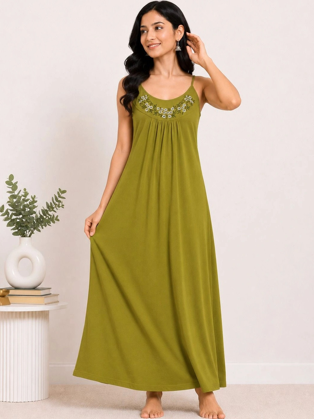 Sukhraa Embroidered Maxi Nightdress
