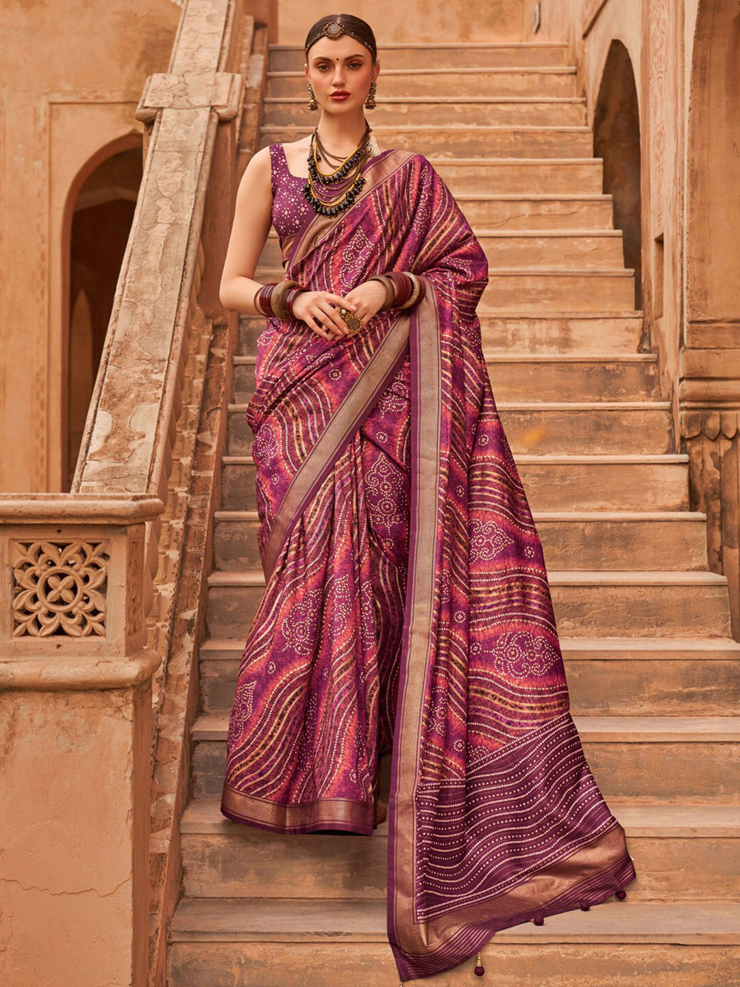 Anouk Woven Design Silk Blend Banarasi Saree