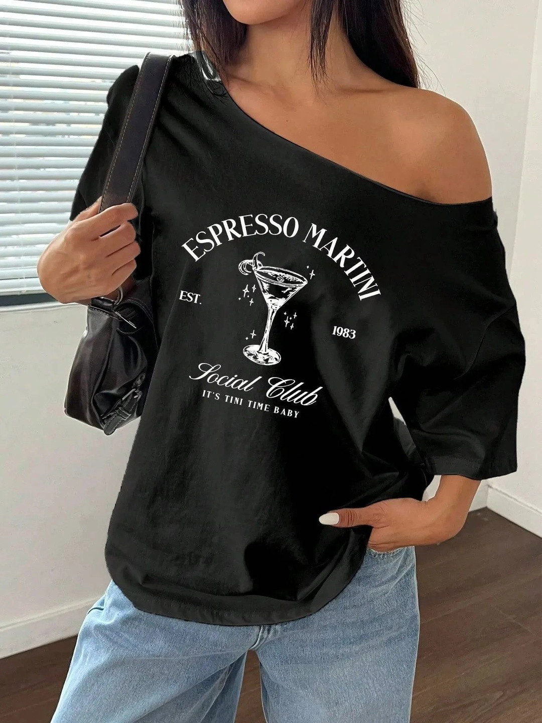 Calm Down Women Typography Printed Drop-Shoulder Sleeves T-shirt
