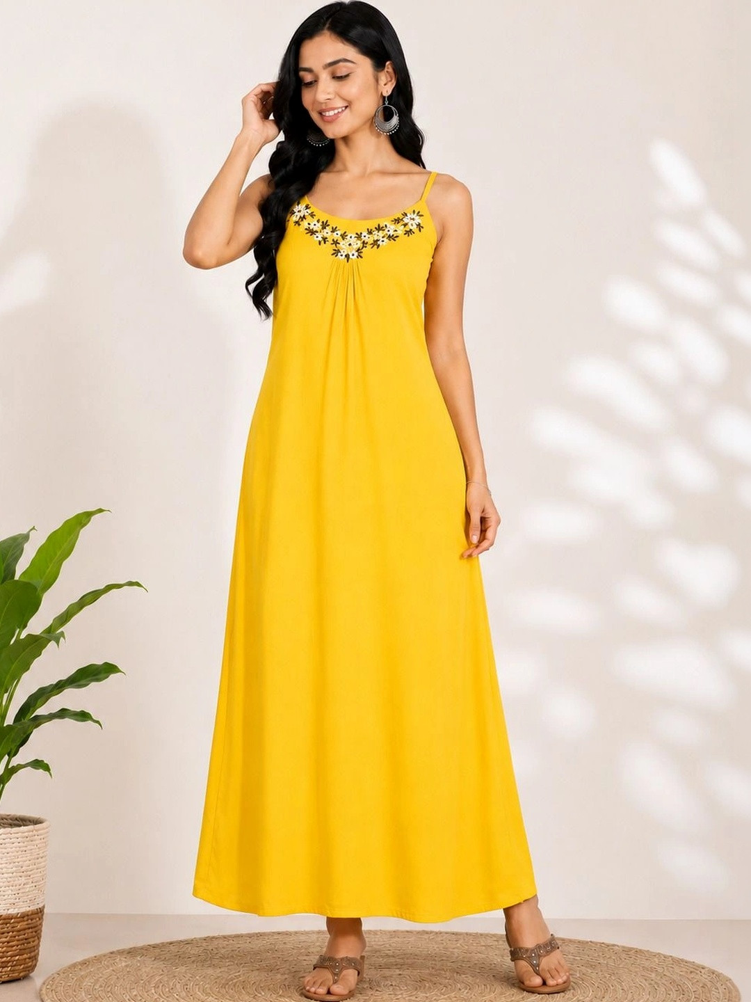 Sukhraa Embroidered Maxi Nightdress