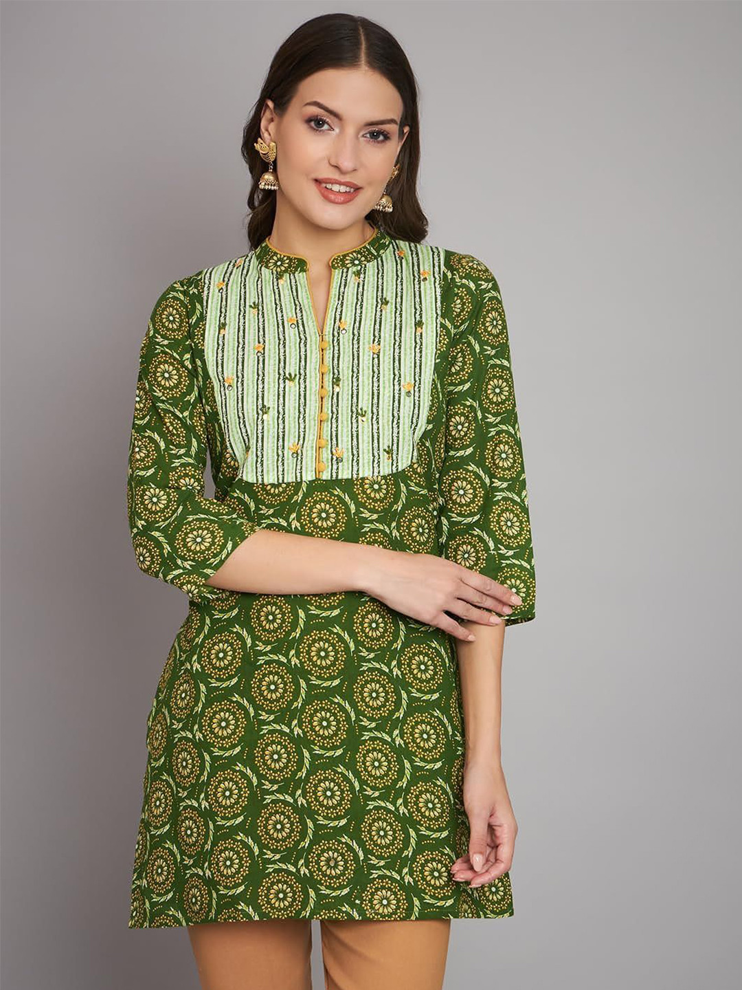 Anouk Women Ethnic Motifs Printed Pure Cotton Short Kurti