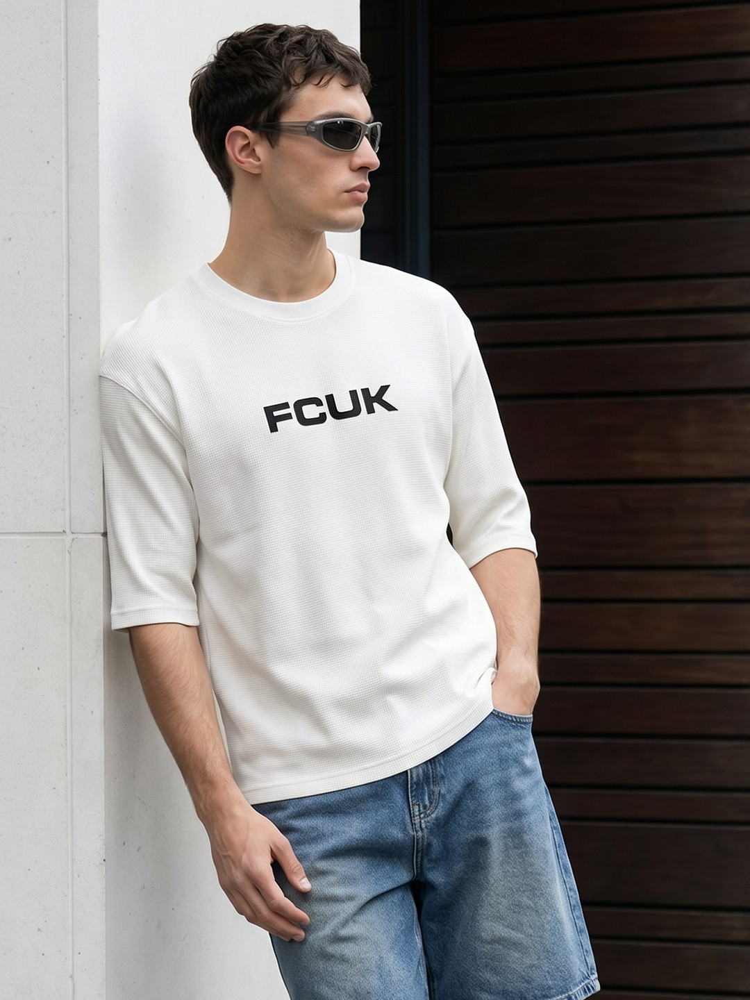 FCUK Oversized Fit Pure Cotton T-Shirt
