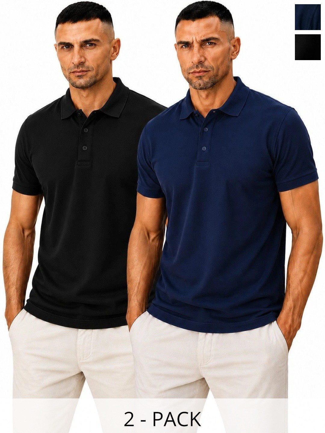 Todo Basique Men 2 Polo Collar T-shirt