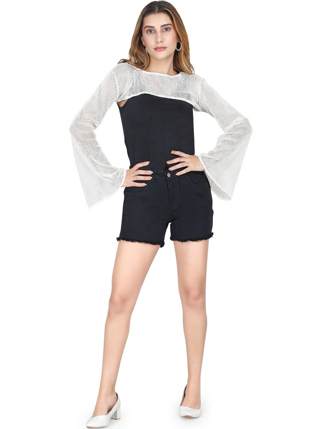 AOL Women Crop Sheer Shrug