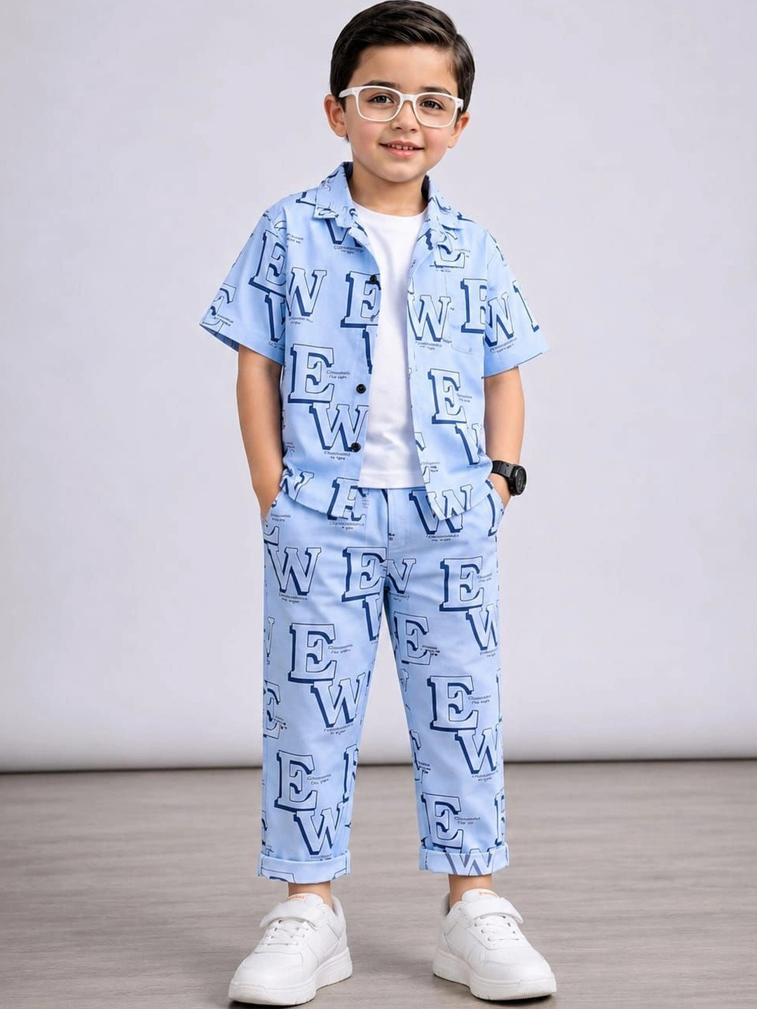 Veta Wear Unisex Kids Printed Shirt with Trousers