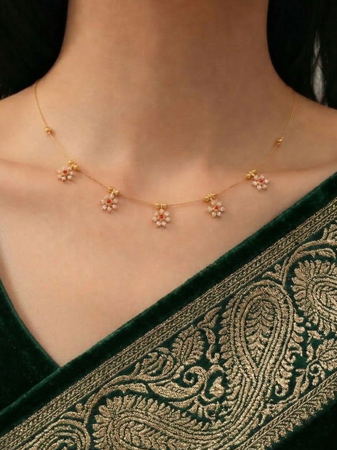 Anouk Brass Gold-Plated Choker Necklace