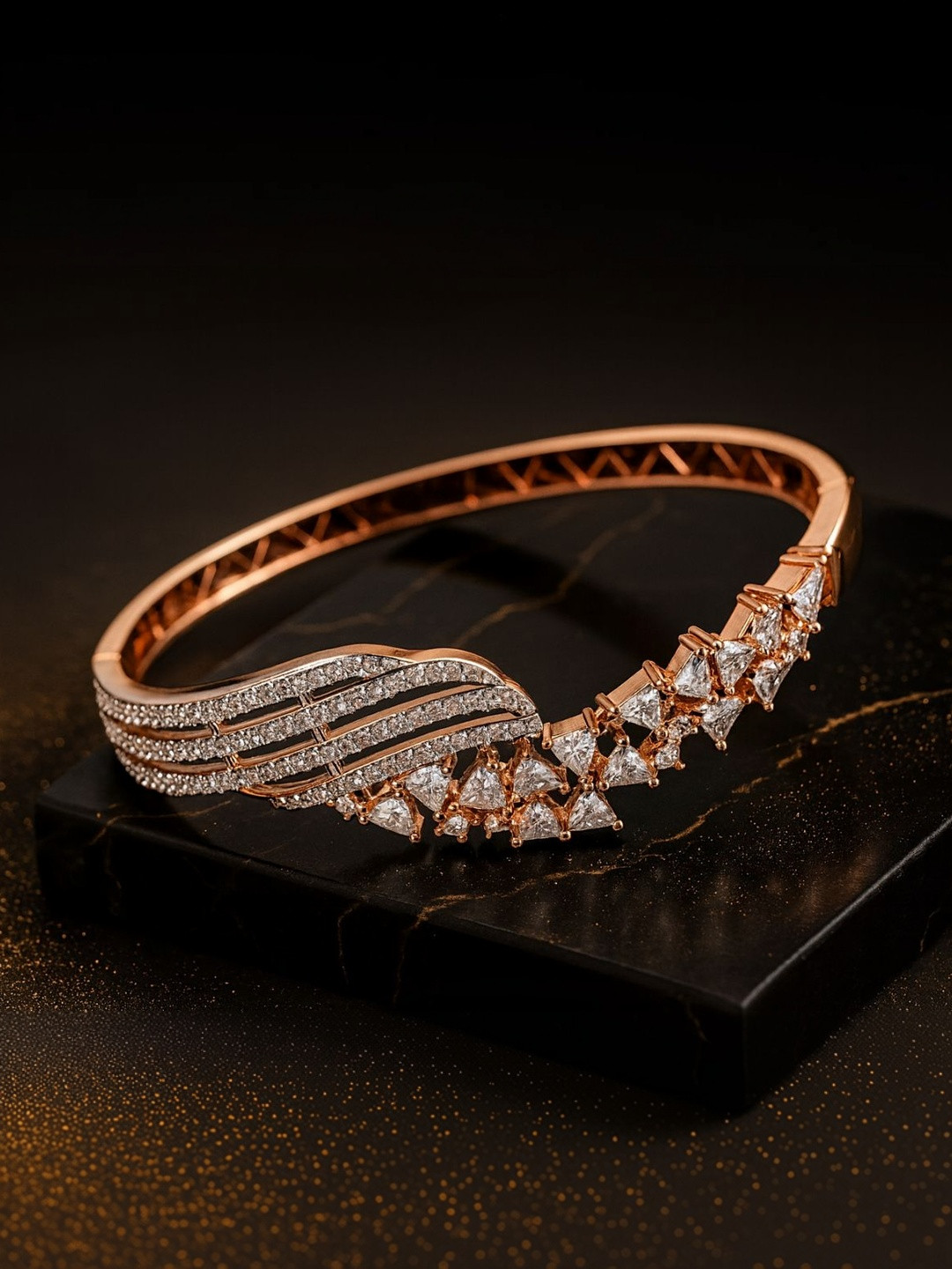 Anouk Women Brass Rose Gold-Plated Bangle-Style Bracelet