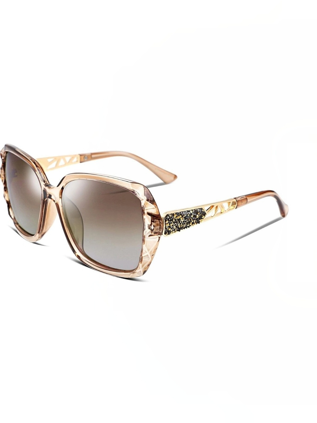 KOPEK Women Brown Lens & Brown Oversized Sunglasses with