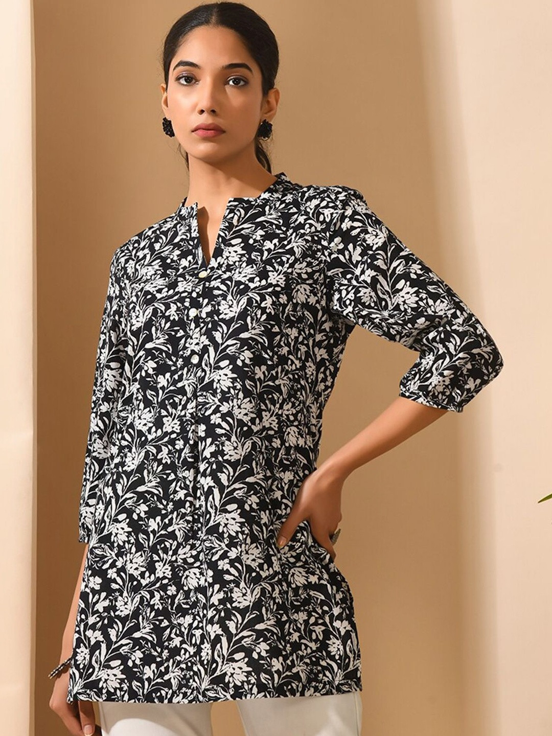 Anouk Botanical Printed Pure Cotton Kurti