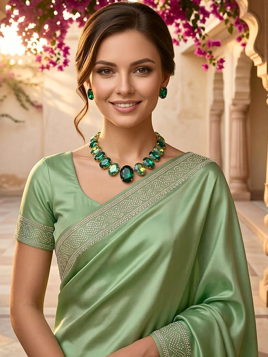 Anouk Gold-Plated Choker Cubic Zirconia Necklace and Earrings