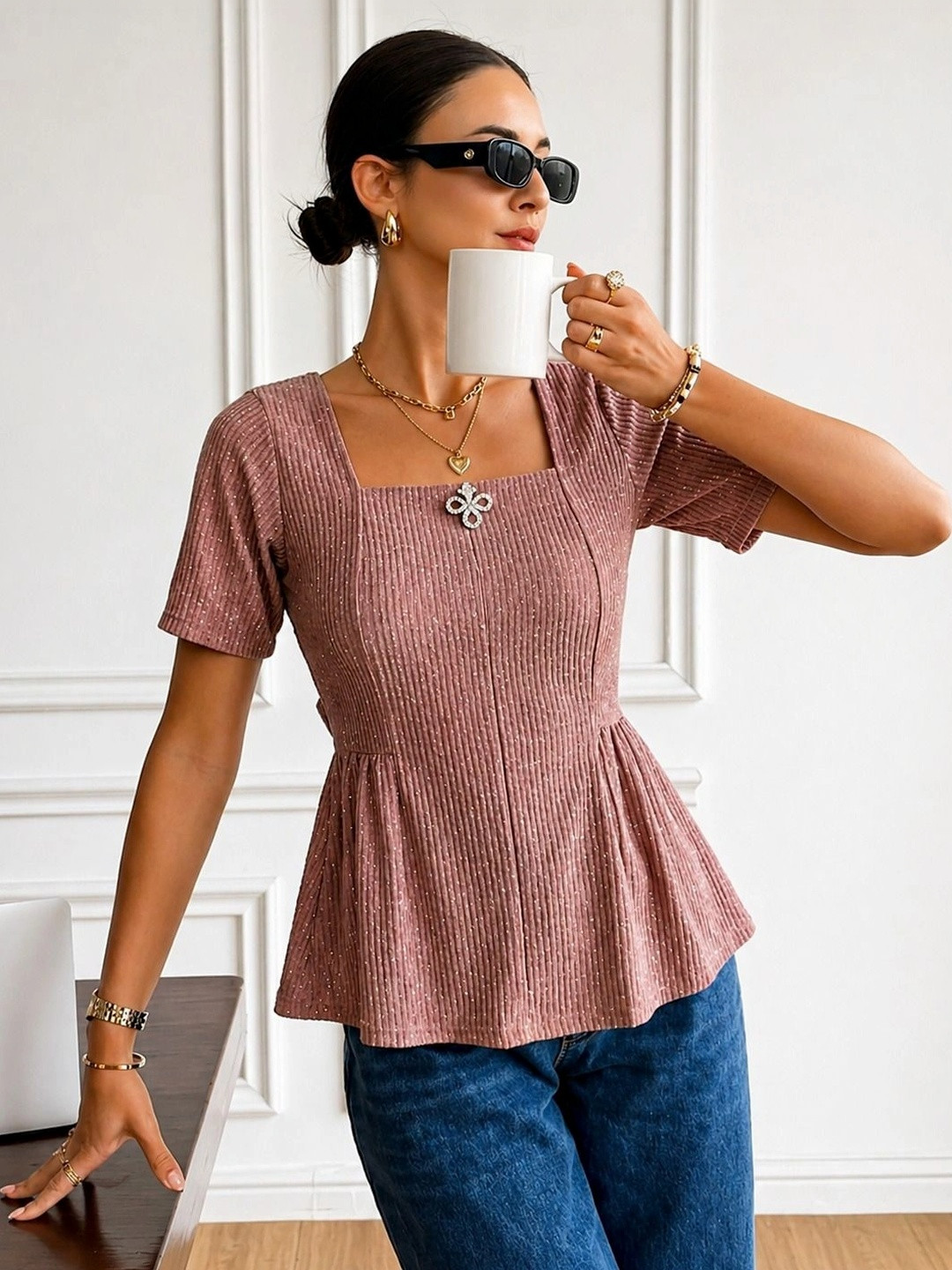 Moshe Peplum Top