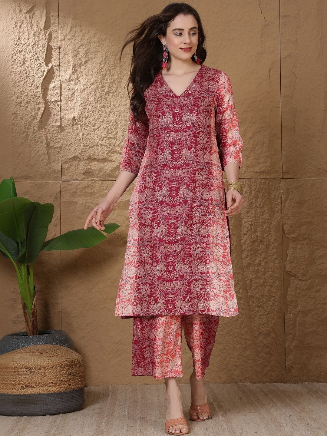 Anouk Mirage Women Ethnic Motifs Printed Regular Kurta with Palazzos