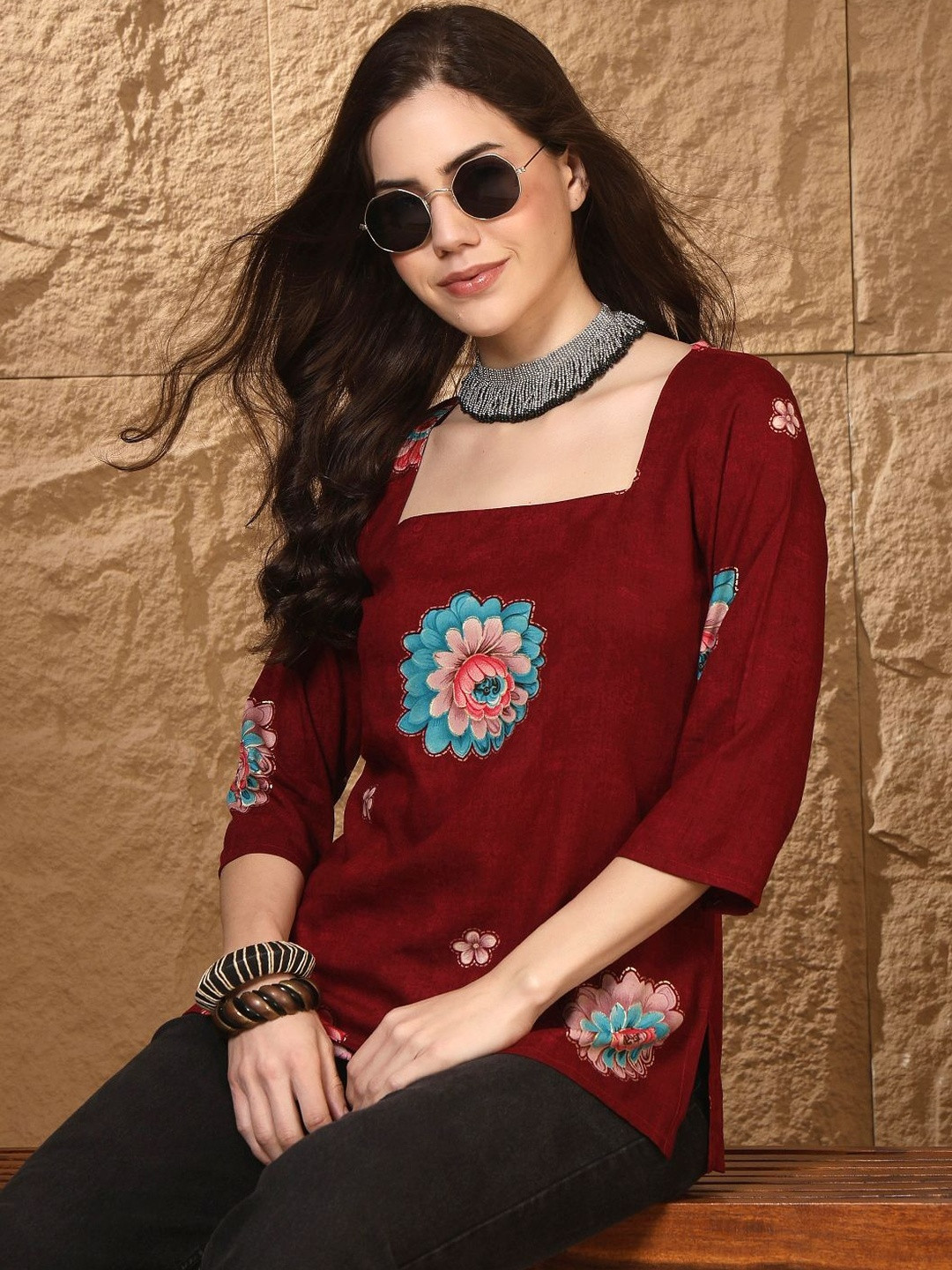 Anouk Mirage Floral Print Top