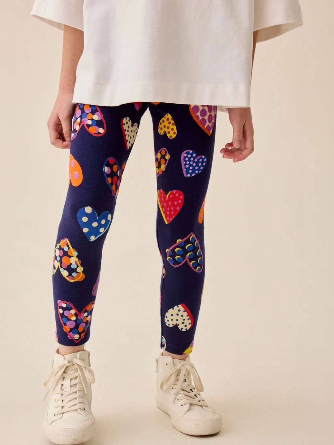 Girls Floral Printed Ankle Length Leggings 6