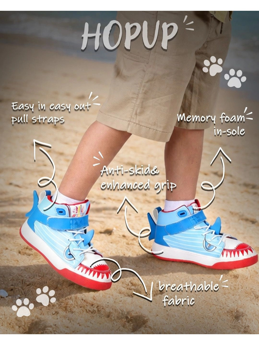 HOPUP Kids Printed Lace-Ups Flexible & Lightweight Sneakers