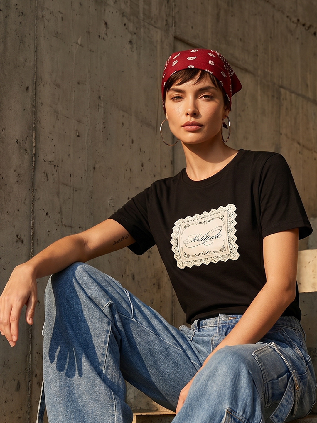 The Roadster Life Co. Typography Printed Pure Cotton T-shirt
