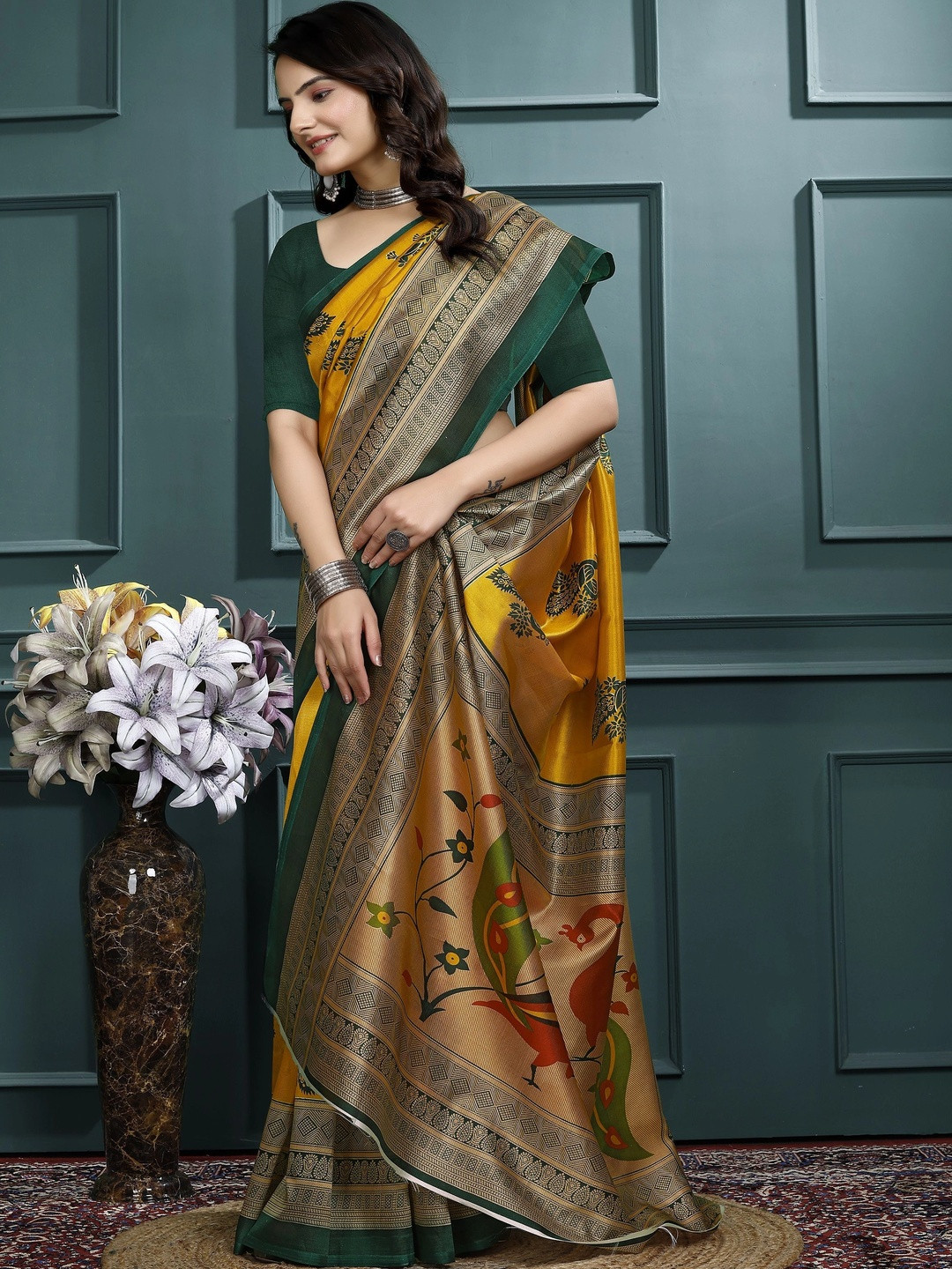 KANURIKAA Art Silk Mysore Silk Saree