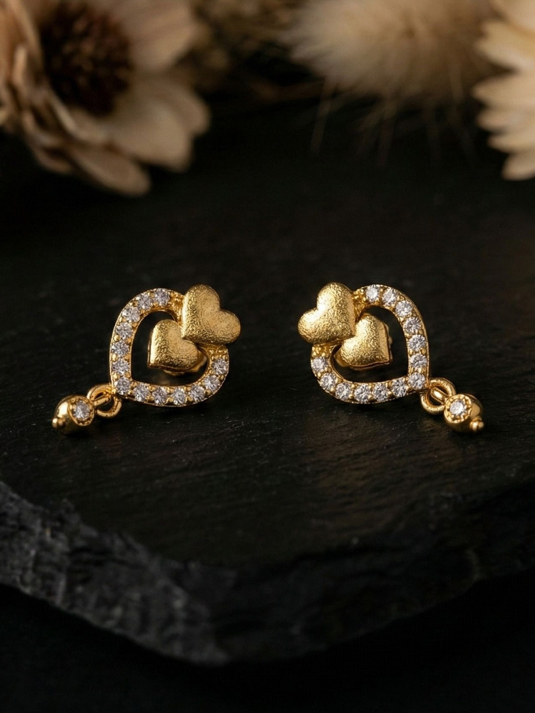 Anouk Heart Shaped Drop Earrings