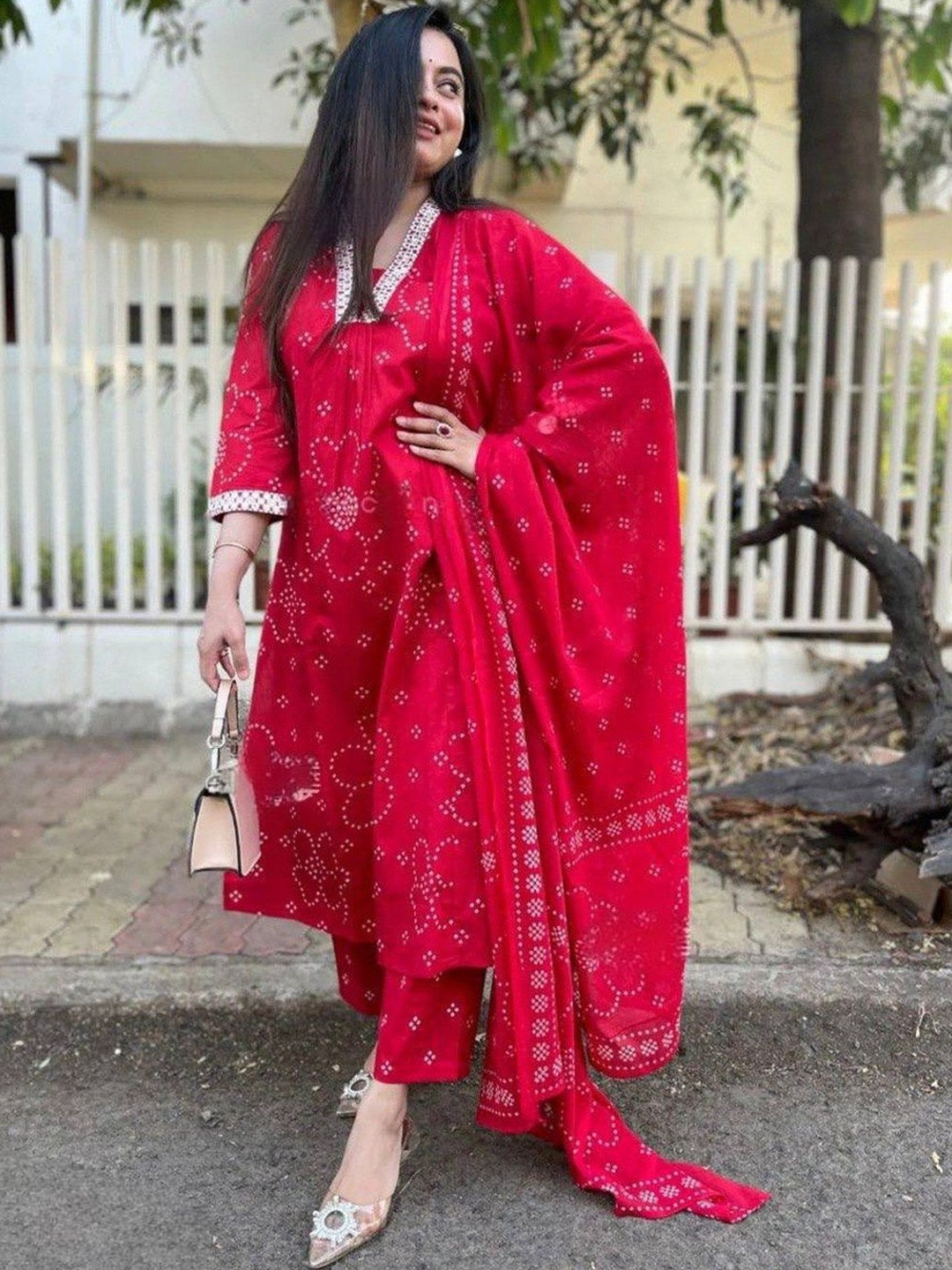 Anouk Women Ethnic Motifs Printed Regular Kurta with Trousers & With Dupatta