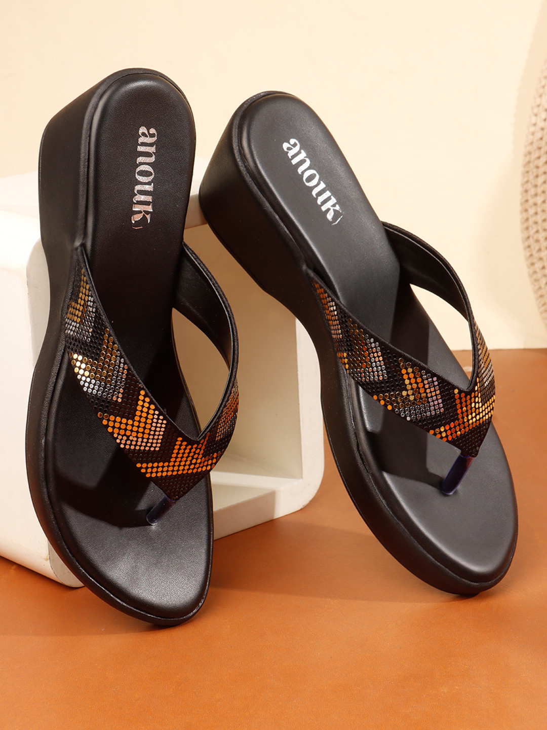 Anouk Embellished Wedge Sandals