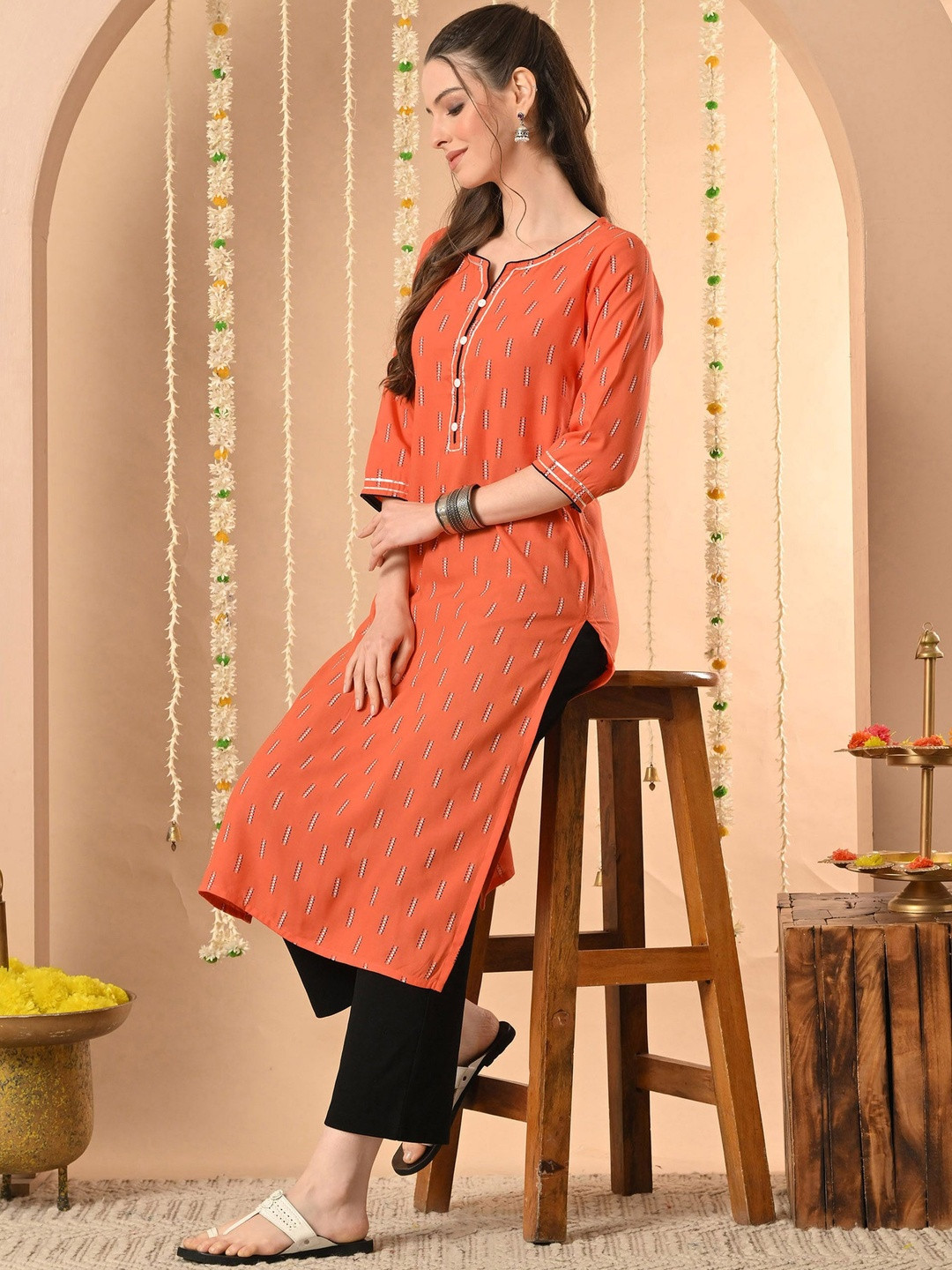 Anouk Mirage Women Printed Thread Work Kurta